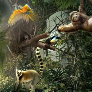 birds-and-animals-in-a-forest