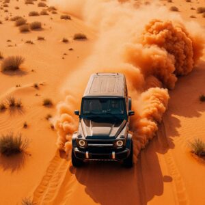 black-vehicle-in-a-desert